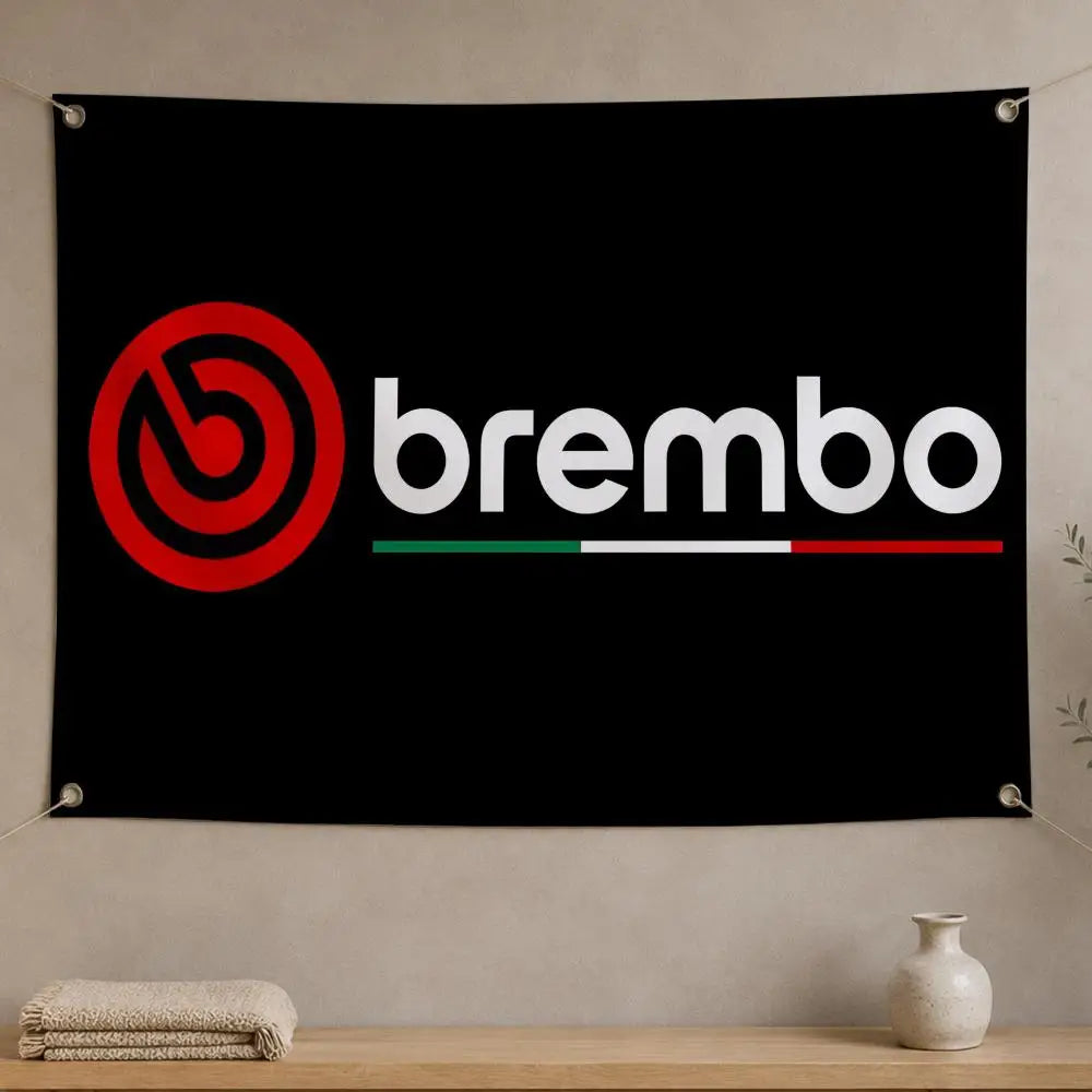 Brembo Automotive Wall Flag Banner – Indoor & Outdoor Decor Wall Flag Banner Axl White03 60x90cm