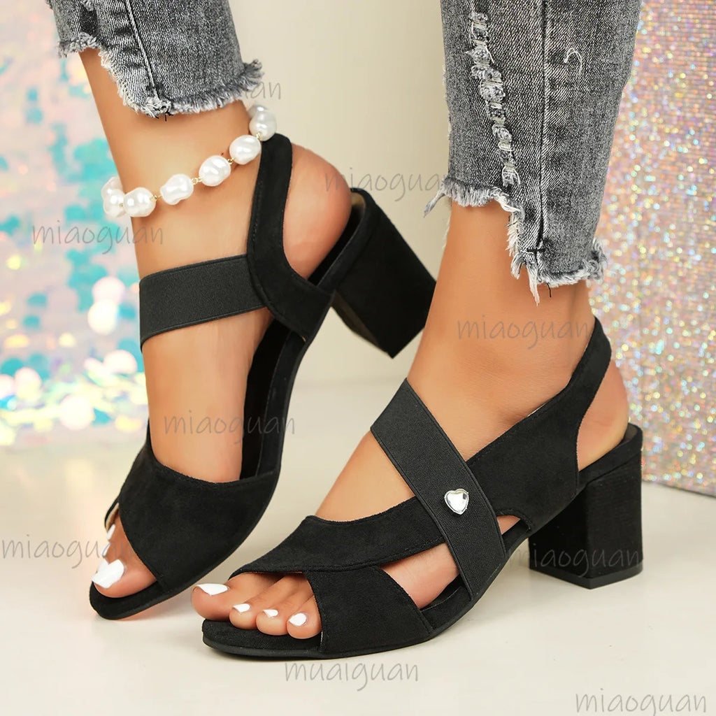 Women's Square Heel Pointed Toe Sandals – Summer Party Shoes Women's Heeled Sandals Axl