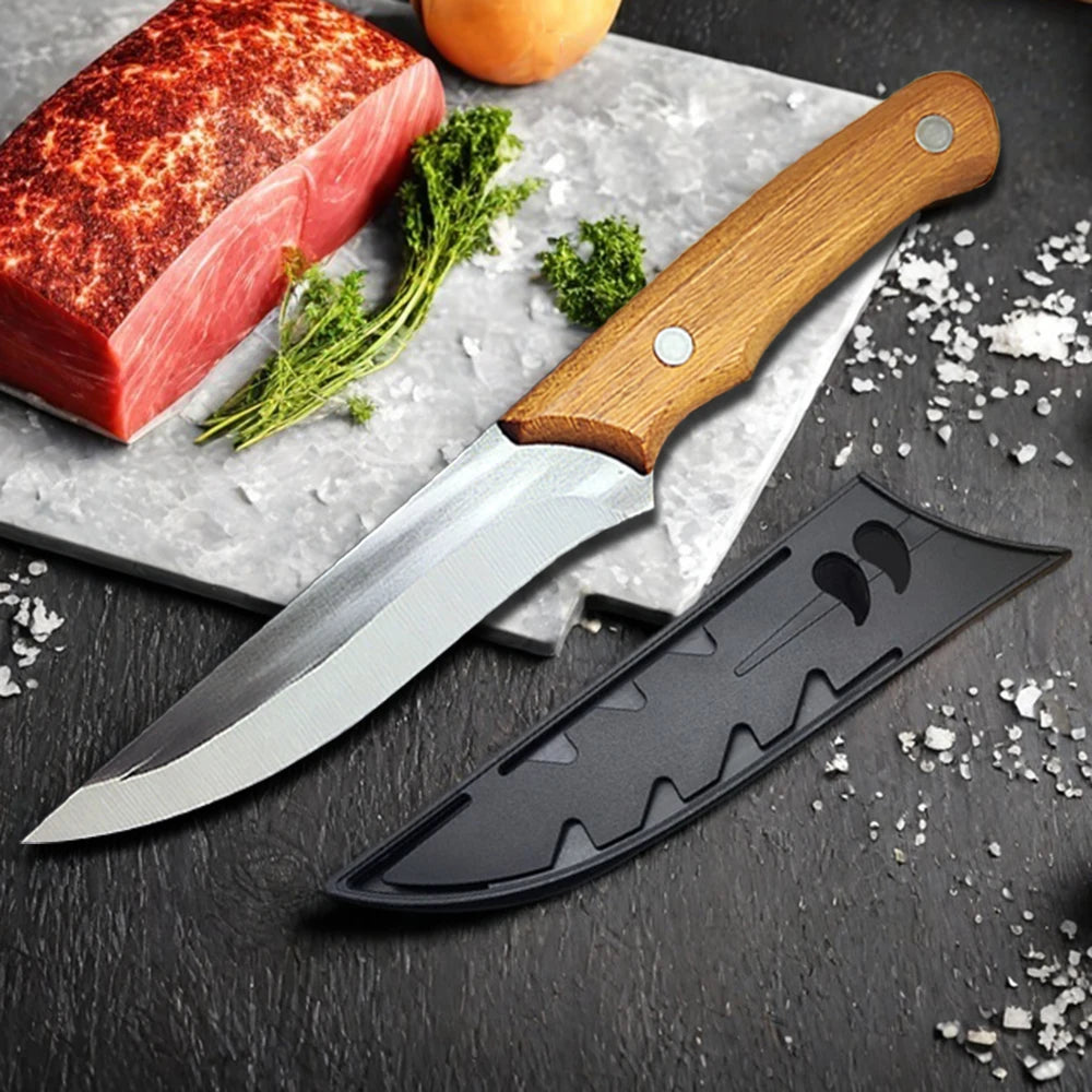 5.8" Boning Knife – Stainless Steel, Wood Handle & Sheath Boning Knife Axl