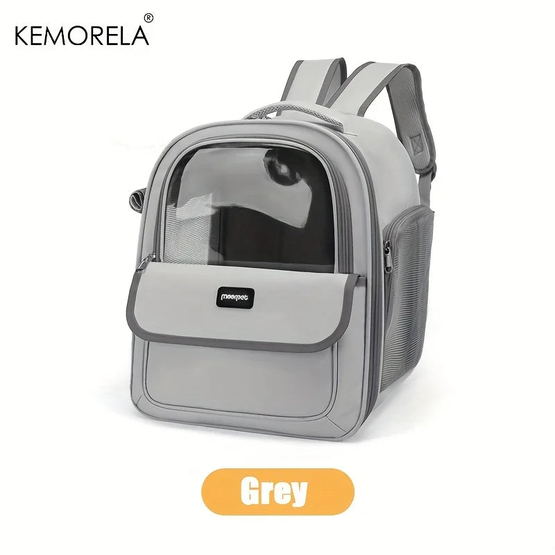 KEMORELA Large Transparent Capsule Pet Backpack – Cats & Dogs Pet Carrier Backpack Axl Grey