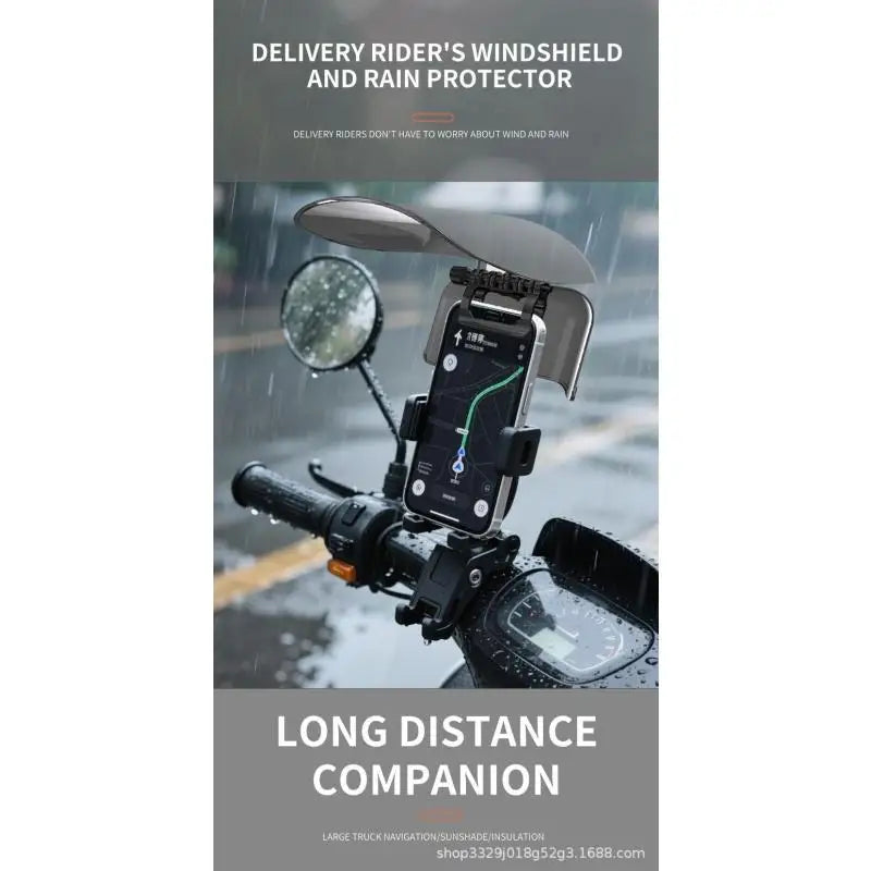 Motorcycle Phone Mount Sun Shade – UV Rain Visor Cover Phone Mount Accessory Axl