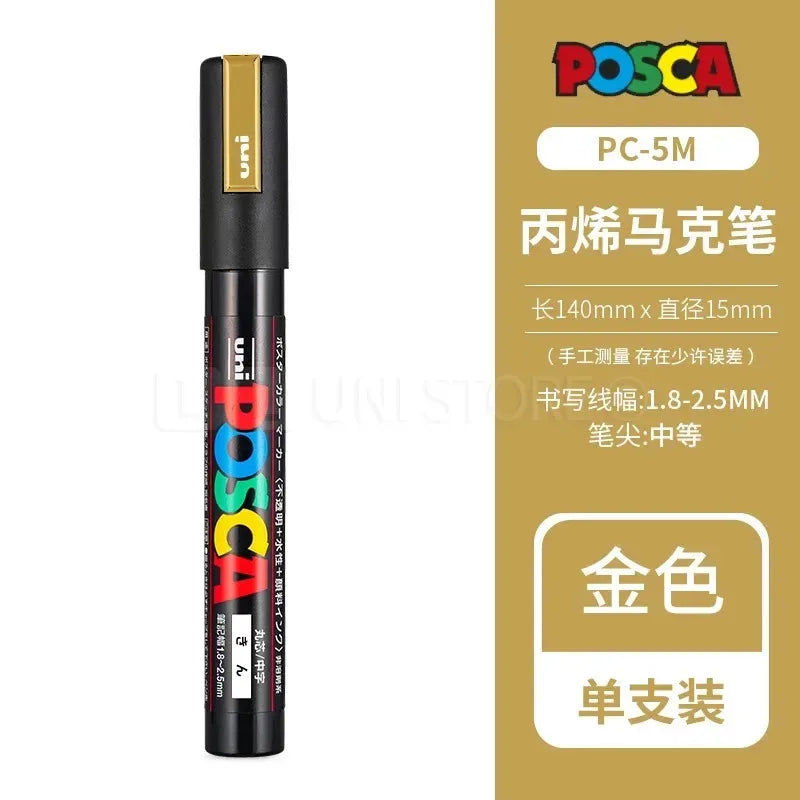 Uni POSCA Acrylic Paint Markers PC-1M 3M 5M – Multi-Colour