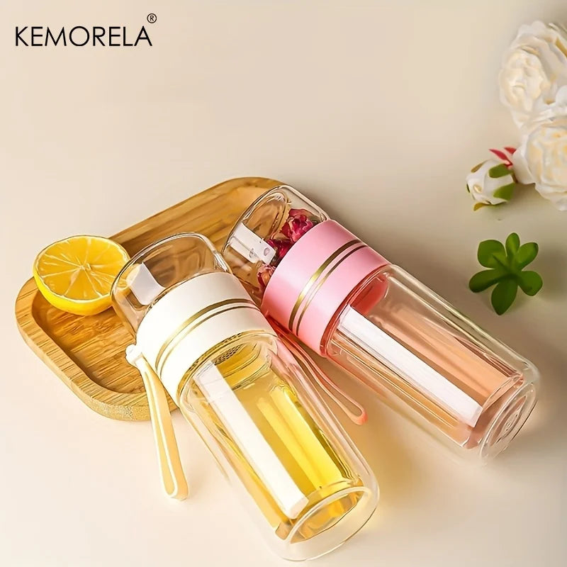 520ml Double-Walled Glass Tea Mug with Stainless Infuser Glass Tea Infuser Mug Axl
