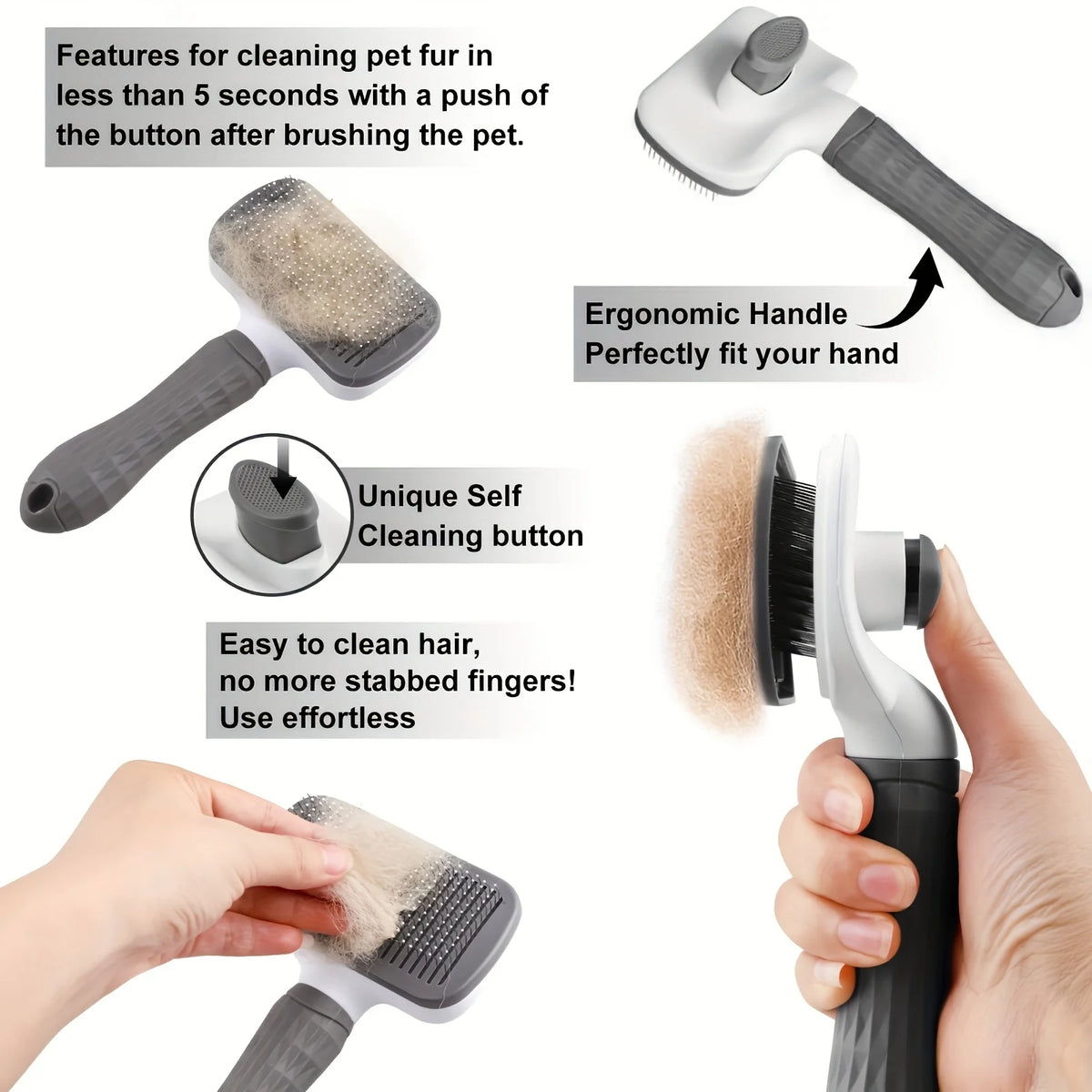 Self-Cleaning Pet Grooming Brush for Dogs & Cats Pet Grooming Brush Axl