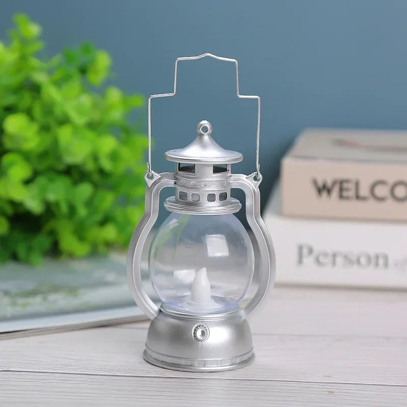 Retro Vintage LED Pumpkin Lantern – Halloween & Christmas Decor Decorative LED Lantern Axl silver 3inch