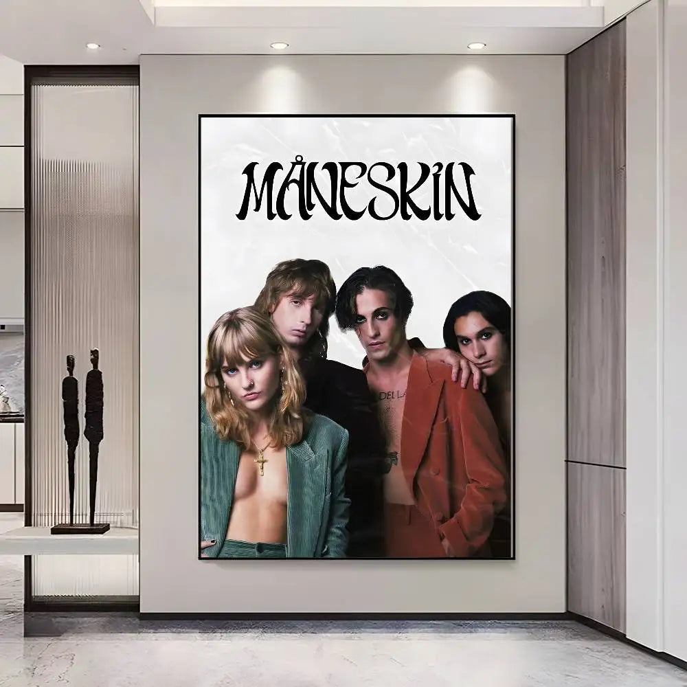 Måneskin Band HD Poster – Self-Adhesive Waterproof Wall Art Music Band Poster Axl z9 30X40cmNoframe