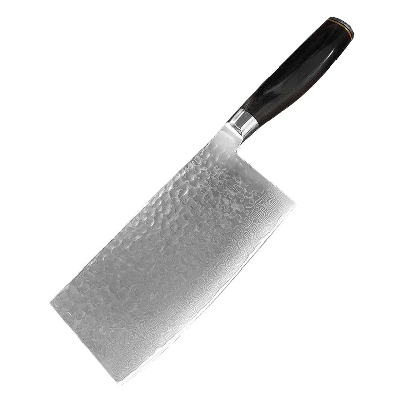 InLeung Damascus Steel Cleaver – Chinese Chef's Kitchen Knife Damascus Kitchen Cleaver Axl B Knife