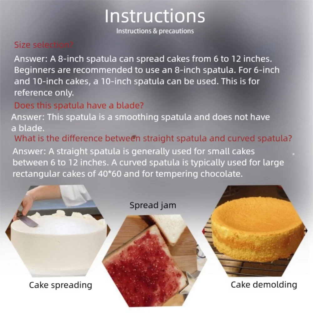 Stainless Steel Cake Spatula – Non-Stick Smoother 6 to 12 Inch Cake Decorating Spatula Axl