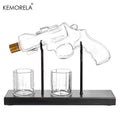 KEMORELA Revolver Glass Decanter & Whiskey Glass Set | Bar Gift Glass Decanter Set Axl 1 Set