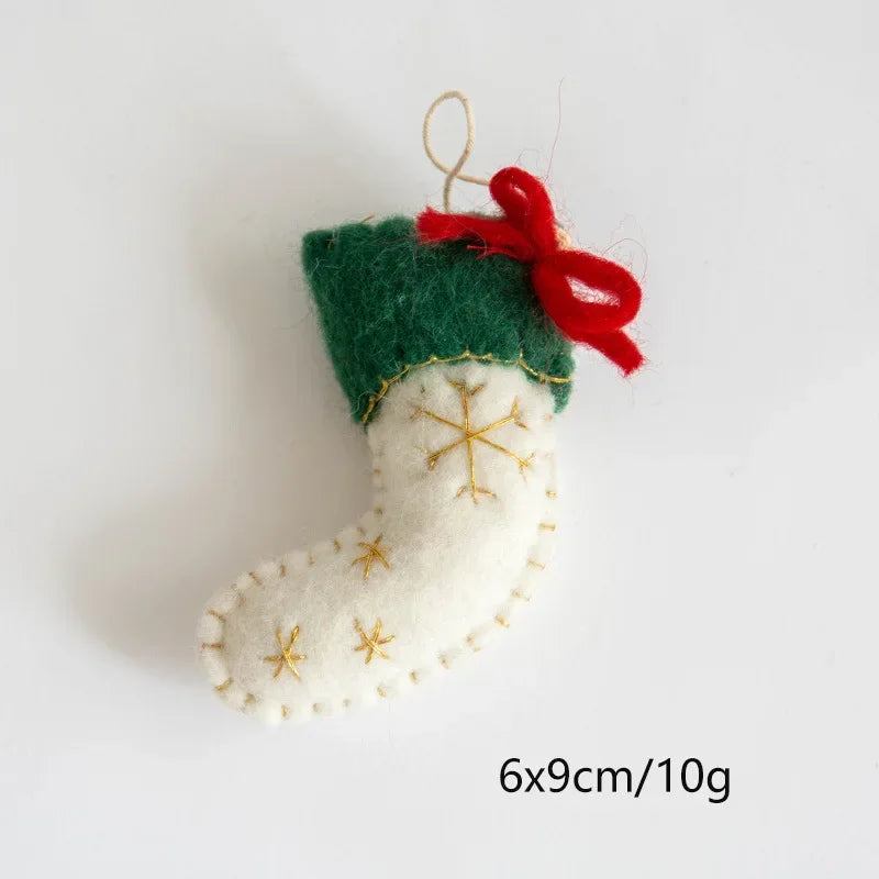 Wool Felt Christmas Ornaments – Snowmen, Tree & Wreath Décor Christmas Ornaments Axl White socks