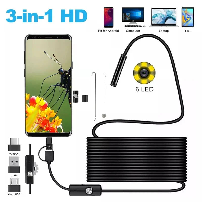 5.5mm Borescope Inspection Camera – 3-in-1 USB Type-C Android Borescope Inspection Camera Axl