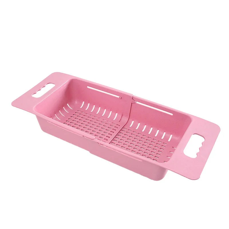 Adjustable Sink Drain Basket – Extendable Colander & Drying Rack Sink Drain Basket Axl Pink