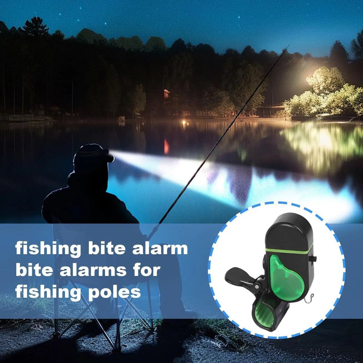 LED Fishing Bite Alarm Bells with Light – 2 Pack for All Rods Fishing Bite Alarm Axl