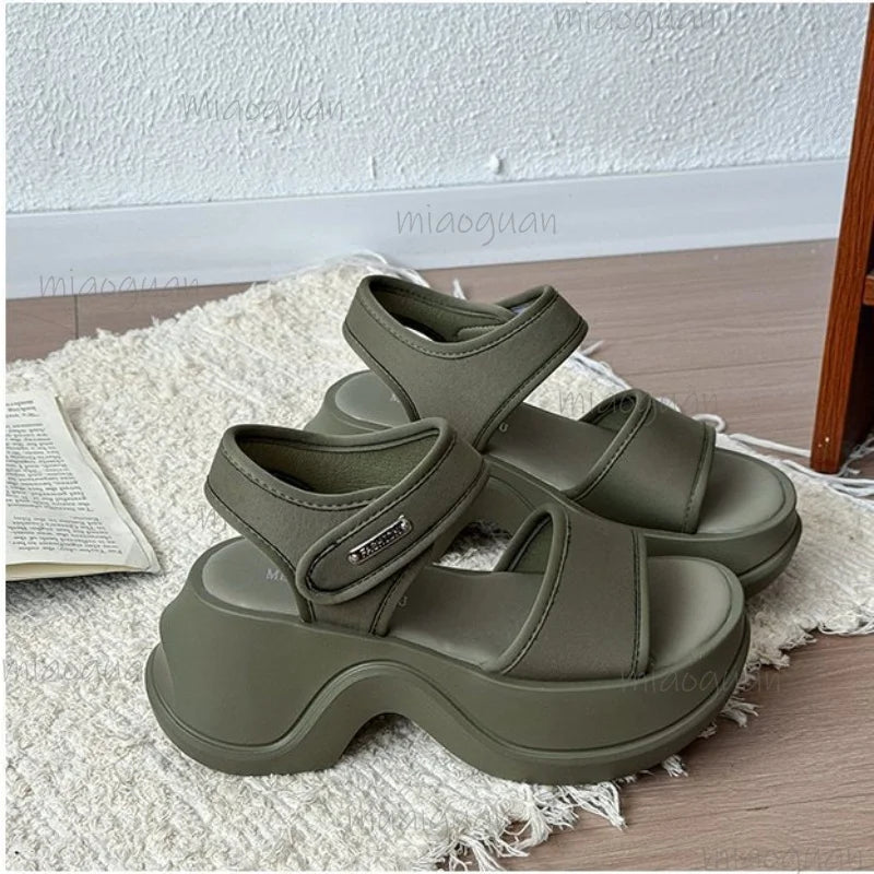 Women's 7.5cm Wedge Platform Sandals | Open Toe Beach Shoes Wedge Platform Sandals Axl