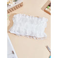 Pleated Chiffon Flower Lace Trim Ribbon White 4 Inch – 1M Lace Trim Ribbon Axl AECH04-18387