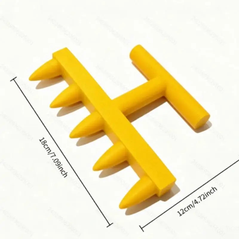 5-Tooth Garden Dibber Seed Hole Punch Planting Sowing Tool Garden Dibber Tool Axl Yellow
