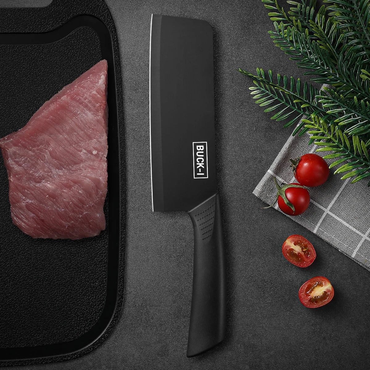 SHENJIU Kitchen Knife Set with Block – Cleaver, Chef & Fruit Knife Kitchen Knife Set Axl
