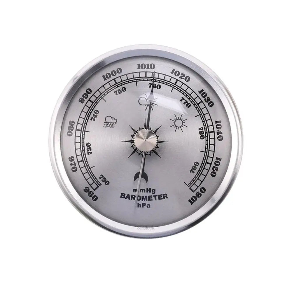 Precision Mechanical Barometer – Aluminum Alloy Weather Gauge Mechanical Barometer Axl Silver