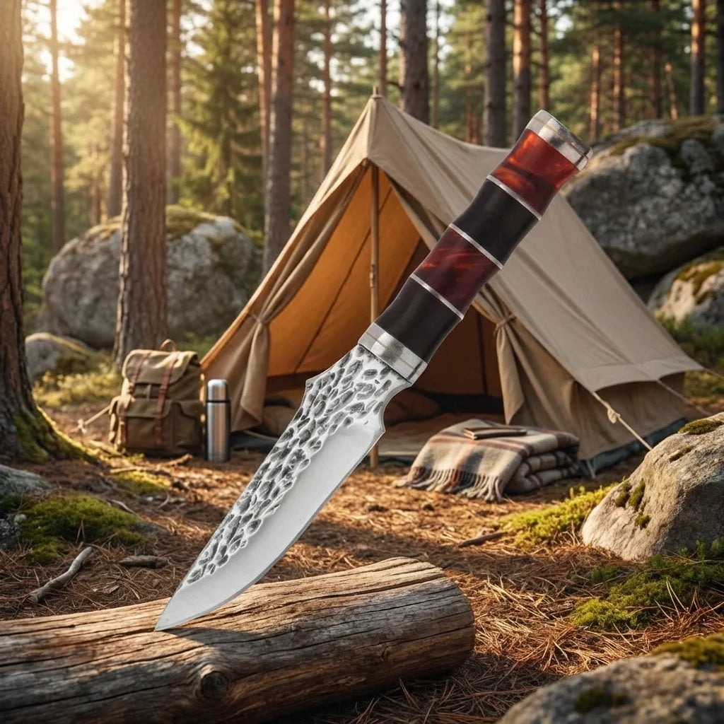 Vintage Fixed Blade Outdoor Knife – Hand Forged Bushcraft Blade Fixed Blade Knife Axl