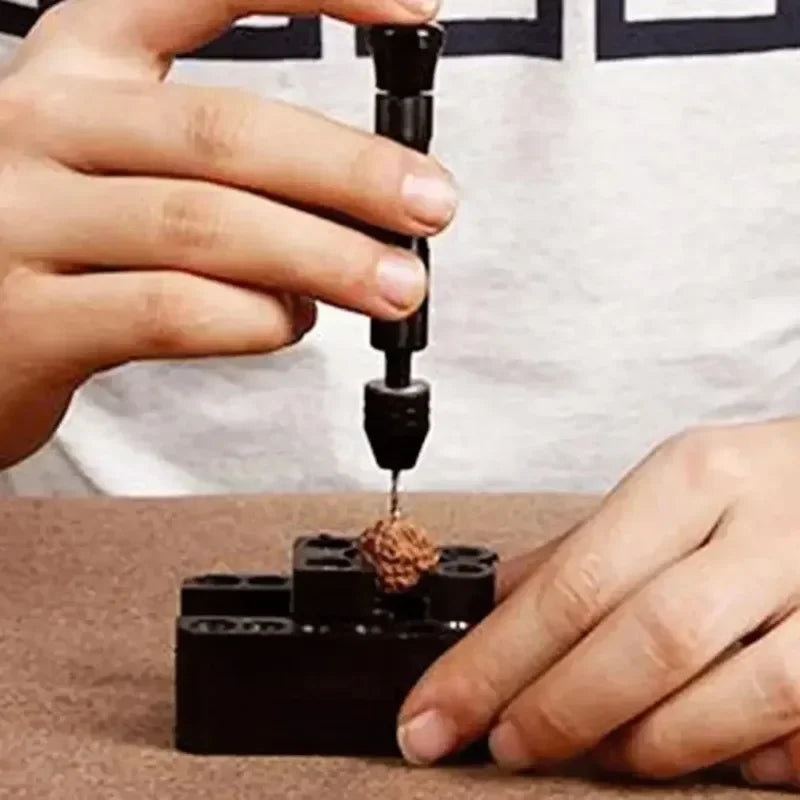 Mini Hand Drill Set with 10 HSS Twist Bits – Wood & Craft Hand Drill Set Axl