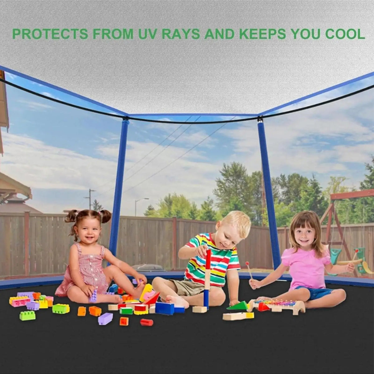 Trampoline Shade Cover UV Protection – 8FT to 14FT Waterproof Trampoline Shade Cover Axl