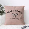 Korean Bow Linen Cushion Cover – Breathable Pillowcase & Zipper Decorative Pillow Cover Axl White6 45X45cm