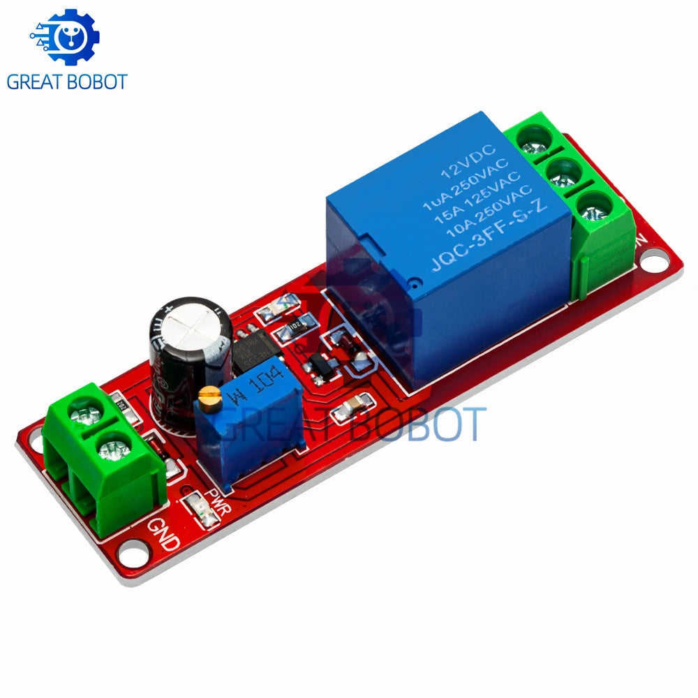NE555 Timer Relay Module DC 5V 12V | 0–10S Adjustable Delay Timer Relay Module Axl