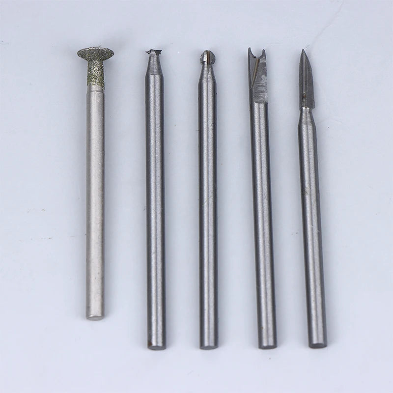 Wood Carving Drill Bits 5/6Pcs – 3mm Shank for Dremel Tools Rotary Carving Bits Axl 5pcs