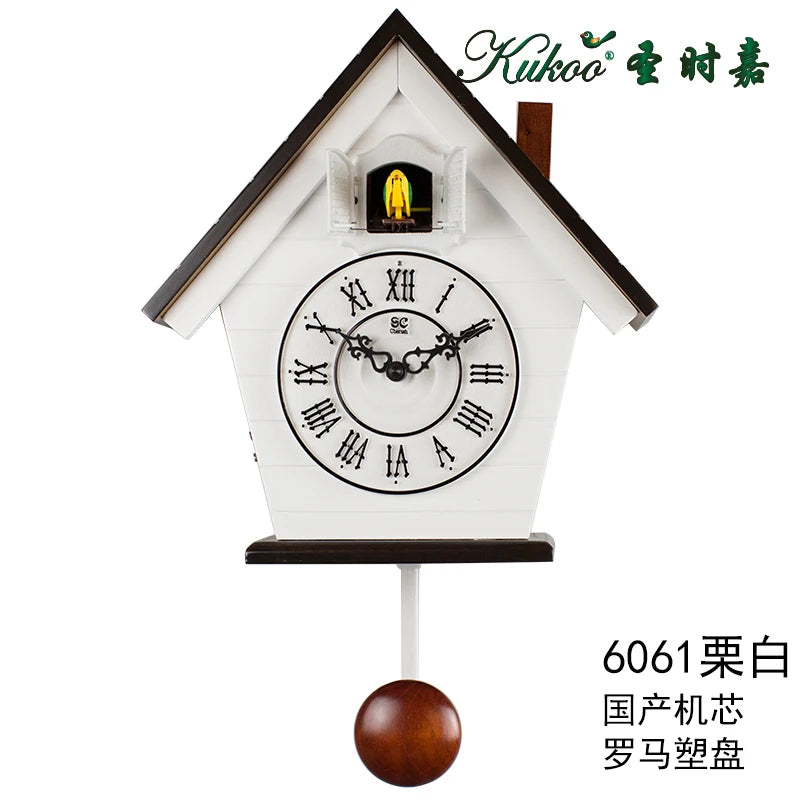 Wood Cuckoo Wall Clock – Bamboo Pendulum Bird Decor 12" Decorative Wall Clock Axl Style 6 29X44CM