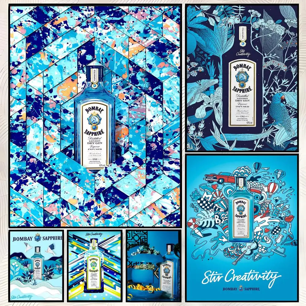 Bombay Sapphire Gin Wall Art Poster – Self-Stick HD Decor Wall Art Poster Axl