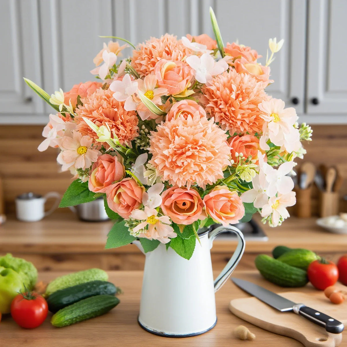 Silk Rose Artificial Flower Bouquet – Wedding & Home Decor Artificial Flower Bouquet Axl