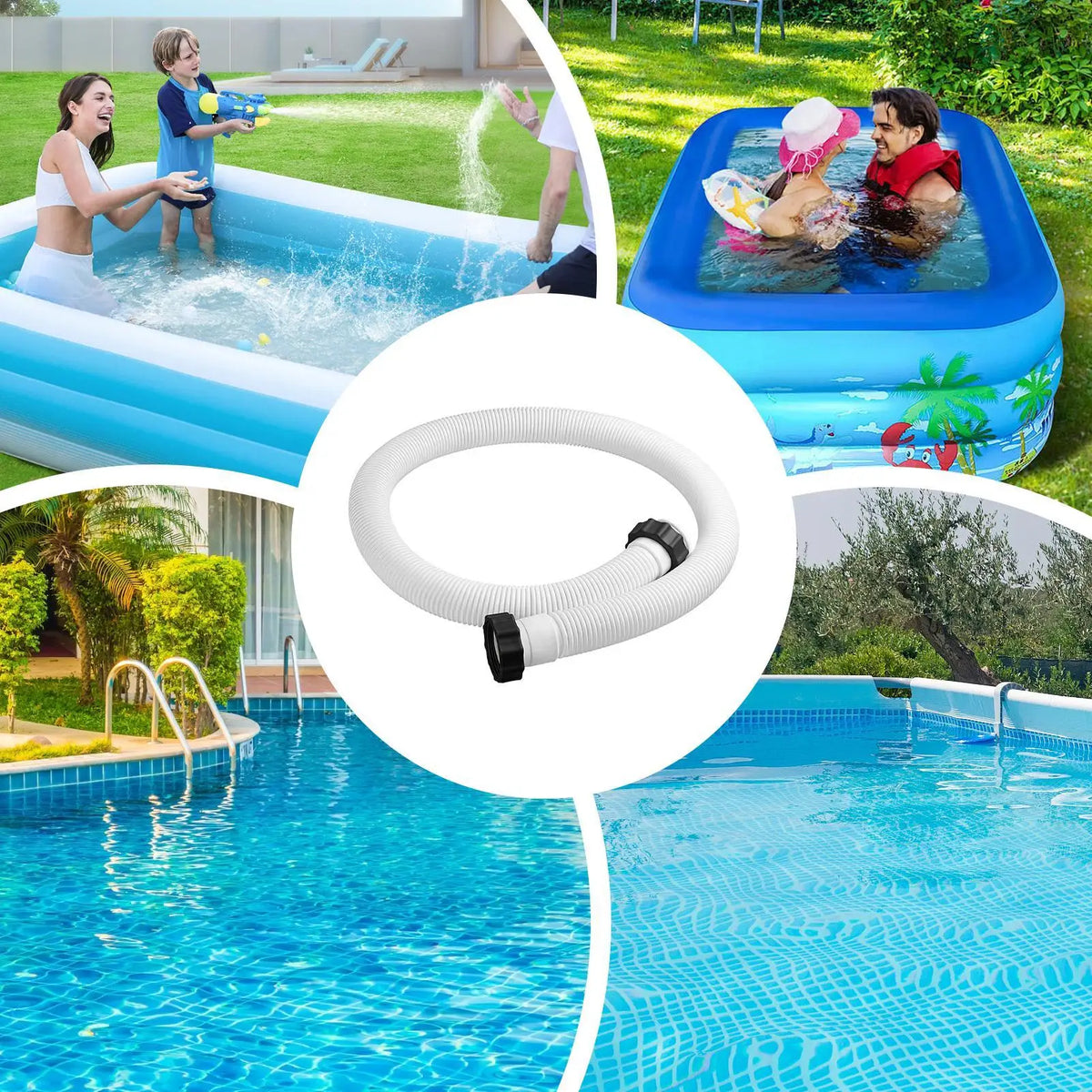 Heavy-Duty Flexible Pool Pump Hose – Quick-Connect Fittings Pool Pump Hose Axl