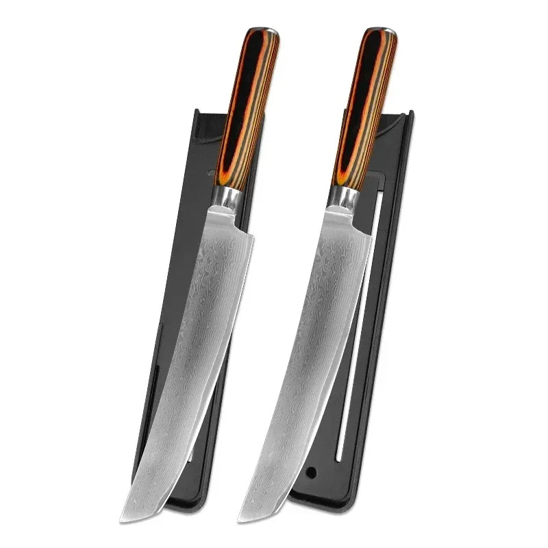 67-Layer Damascus Steel Chef Knife – Wood Handle | InLeung Damascus Chef Knife Axl 2pcs Knife
