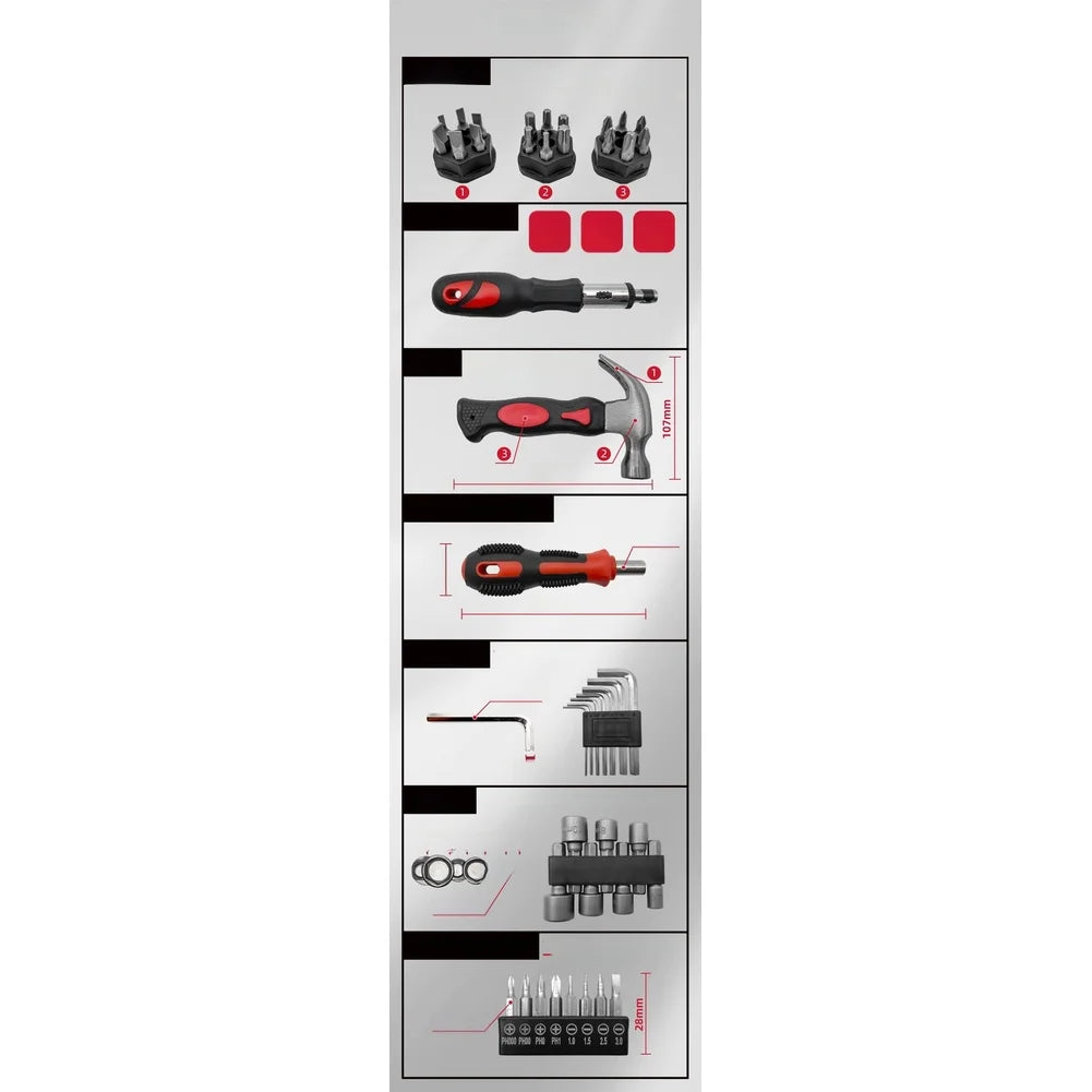 43-Piece Home Repair Tool Kit – Hammer, Ratchet & Sockets Hand Tool Set Axl