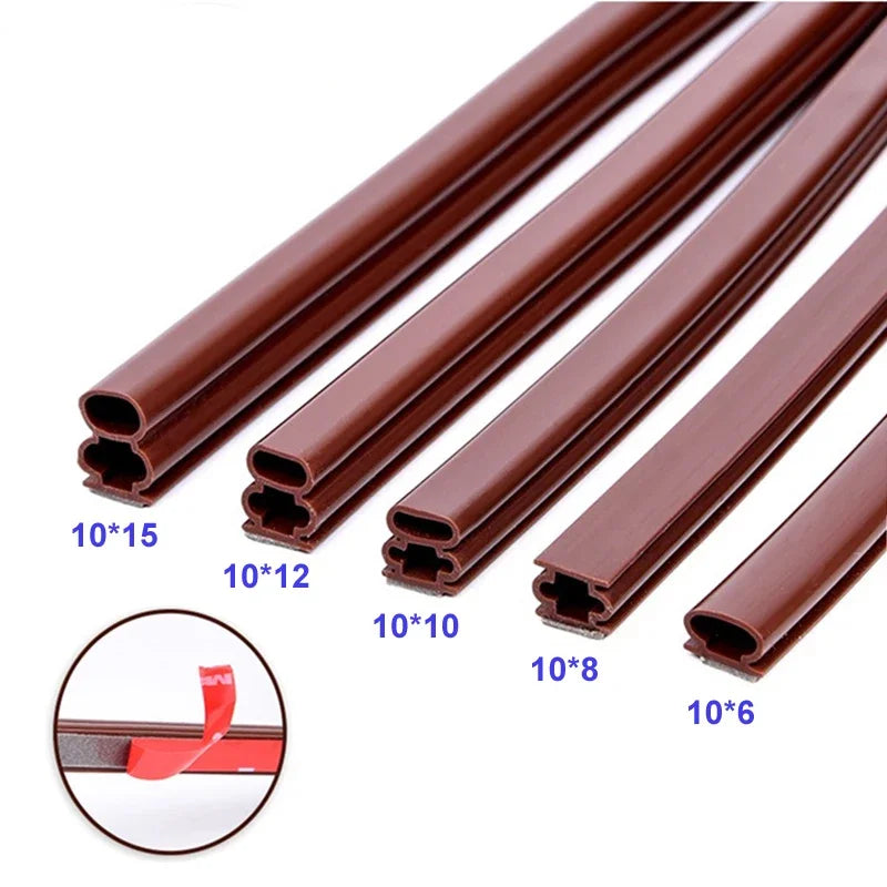 Self-Adhesive I-Shape Door & Window Sealing Strip 2/6/10M Door Weather Seal Axl Brown 6M 10x10mm