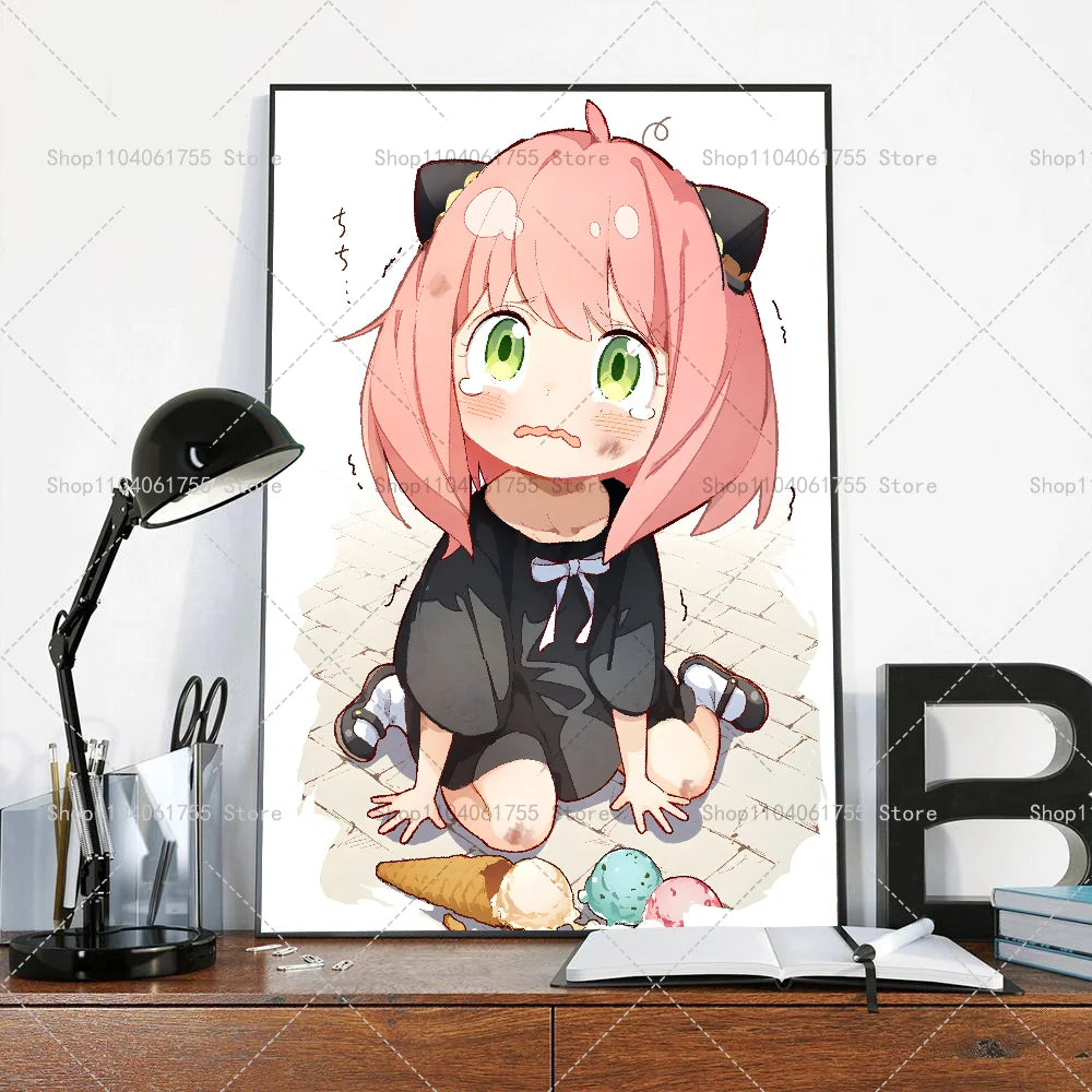 Spy x Family Anya Anime Poster – Waterproof Self-Adhesive Wall Art Anime Wall Poster Axl z1 10x15cm No Frame