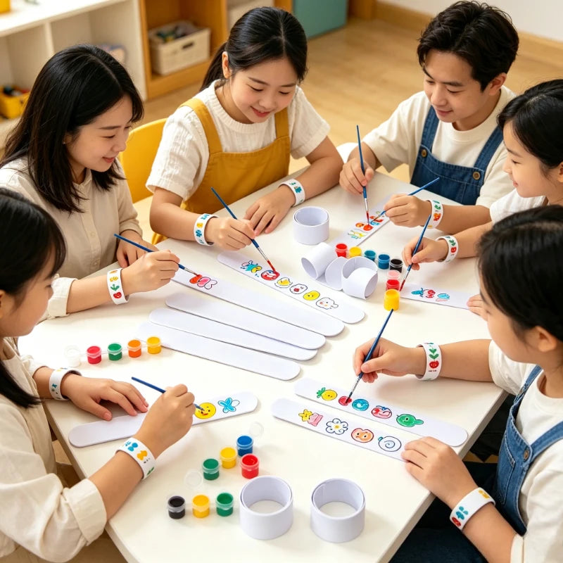 20pc White DIY Graffiti Snap Bracelets – PVC Snap Bands Snap Bracelet Set Axl