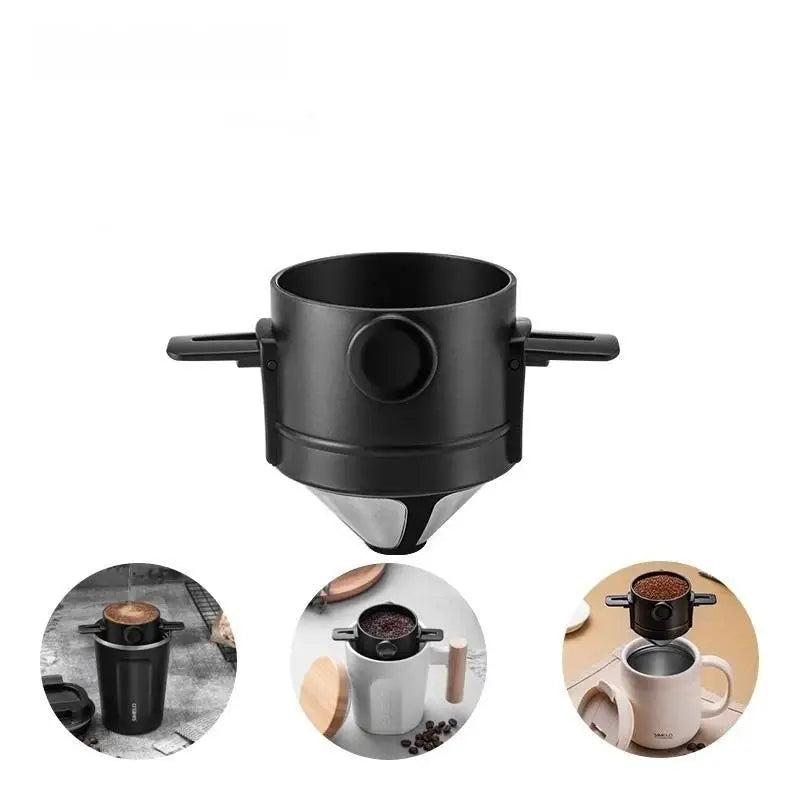 Foldable Titanium Coffee Dripper – Reusable, No Paper Filter Coffee Dripper Axl