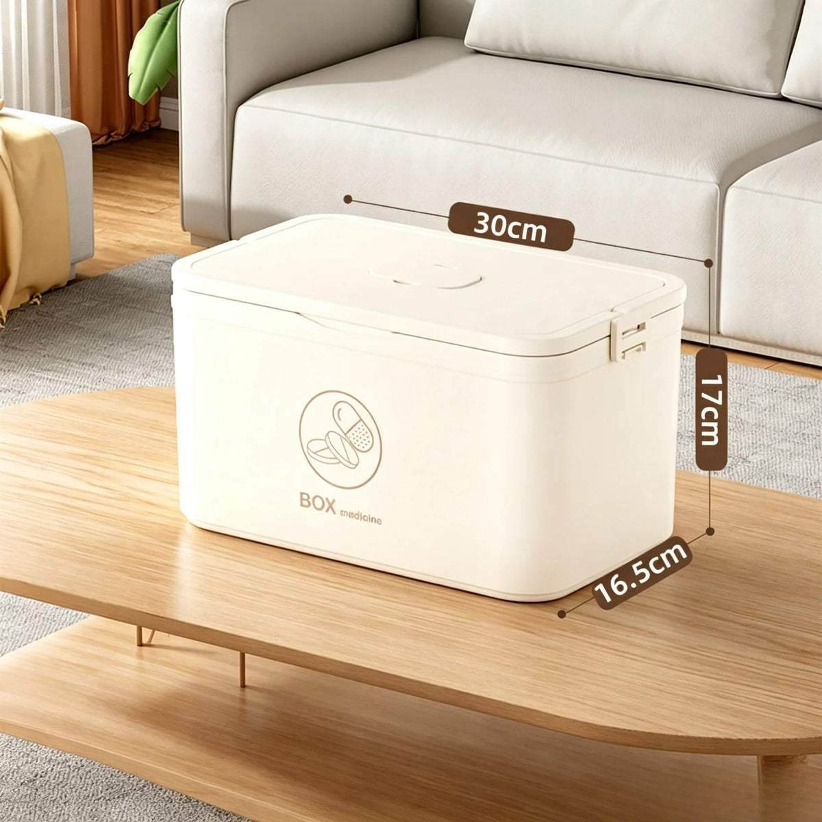 3-Tier Home Medicine Storage Box – Leak-Resistant Organizer Medicine Storage Box Axl 1-Tier Cream White As whown 2