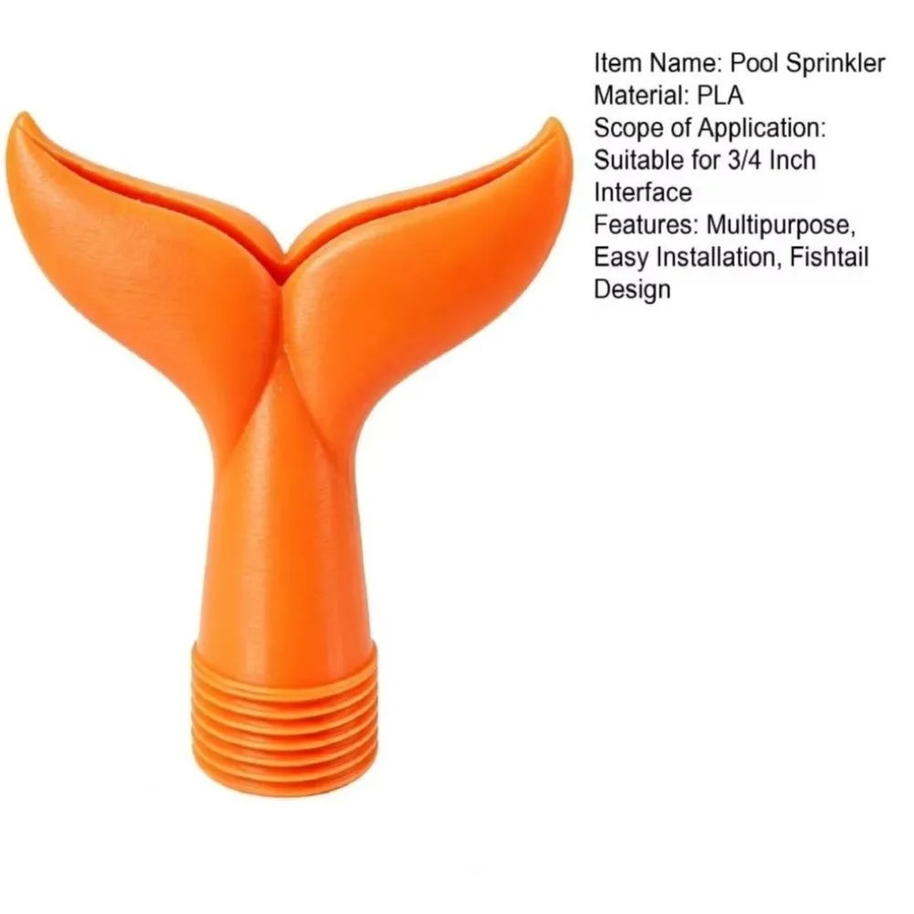 Mermaid Tail Pool Fountain Sprayer | 3/4" Universal Fit Pool Fountain Sprayer Axl