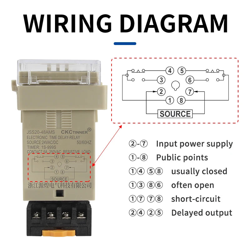 JSS20-48 Programmable Digital Time Relay DC24V AC220V LED Digital Time Relay Axl