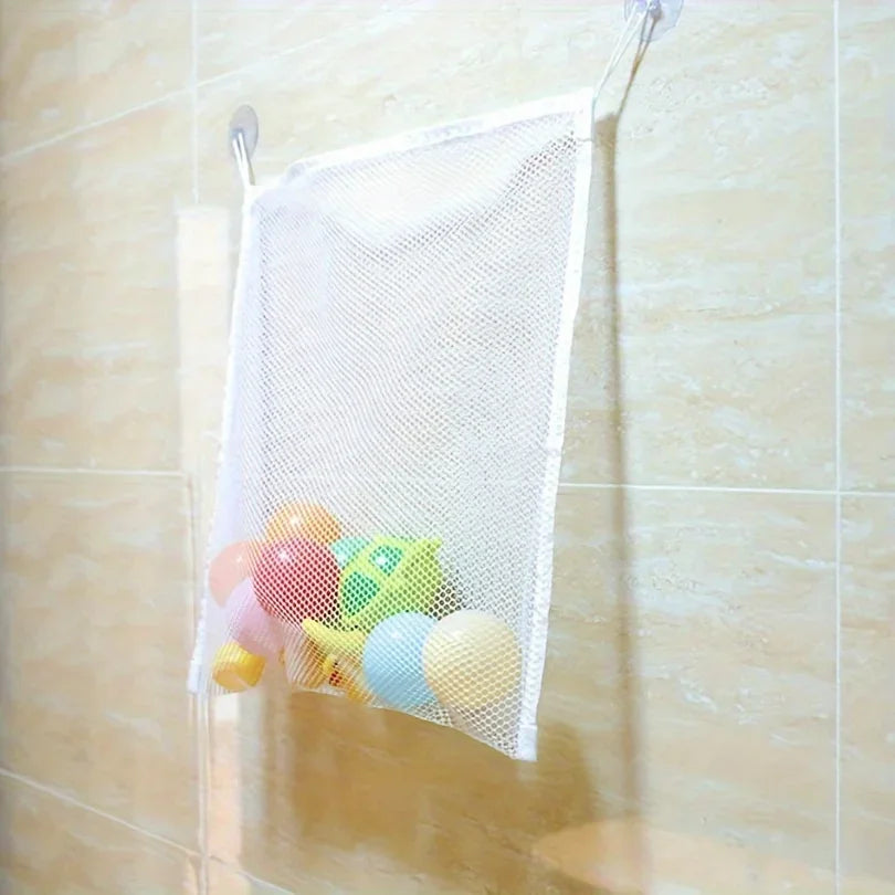 Bathtub Toy Storage Bag with Suction Cups – Mesh Bath Organizer Bathroom Storage Bag Axl