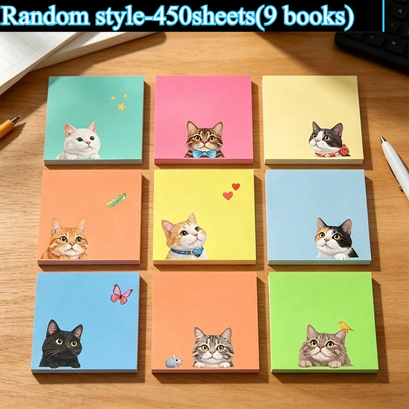 Macaron Cat Sticky Notes – Kawaii Memo Pads 50 Sheets Kawaii Memo Pads Axl A-Random -450 sheets 1