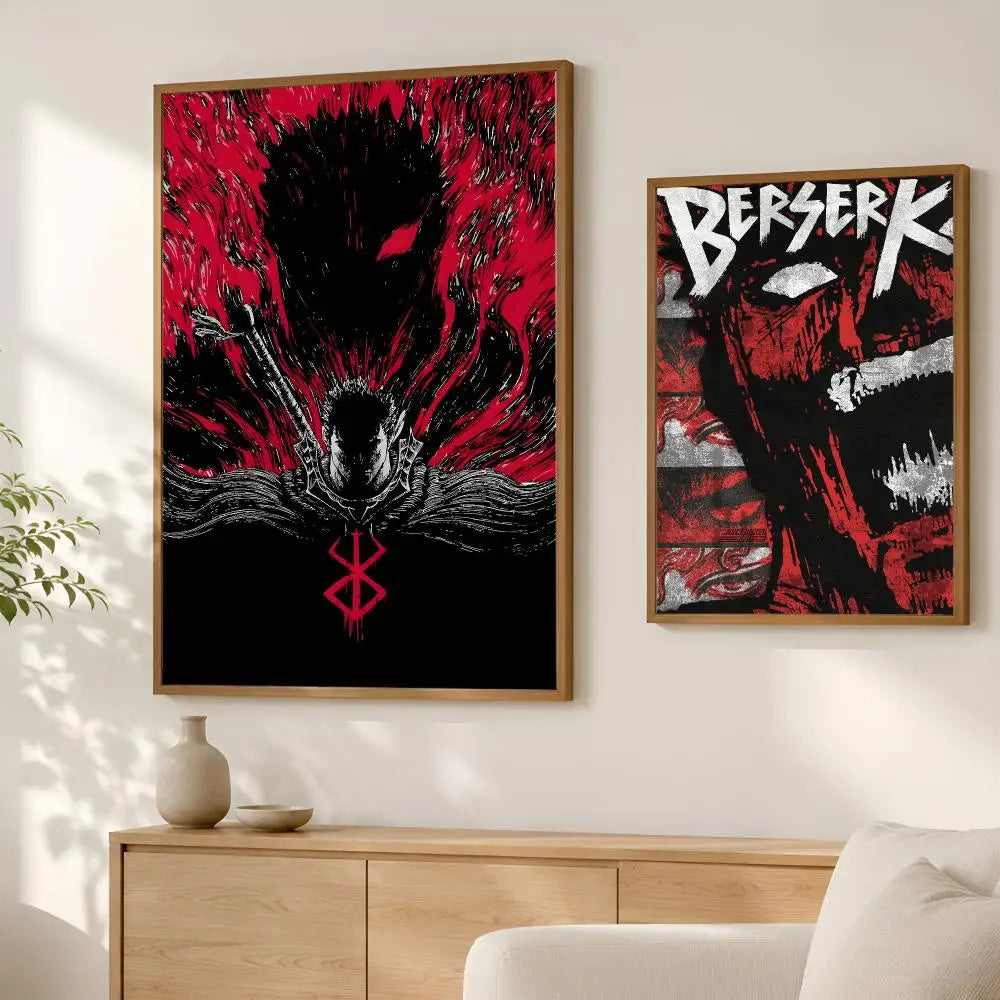 Berserk Anime Self-Stick HD Wall Poster – Waterproof Decor Anime Wall Poster Axl