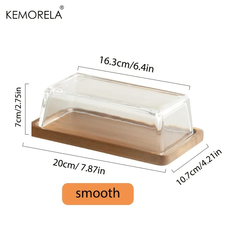Wooden Cheese Tray with Glass Cover | Butter & Dessert Board Wooden Serving Tray Axl A