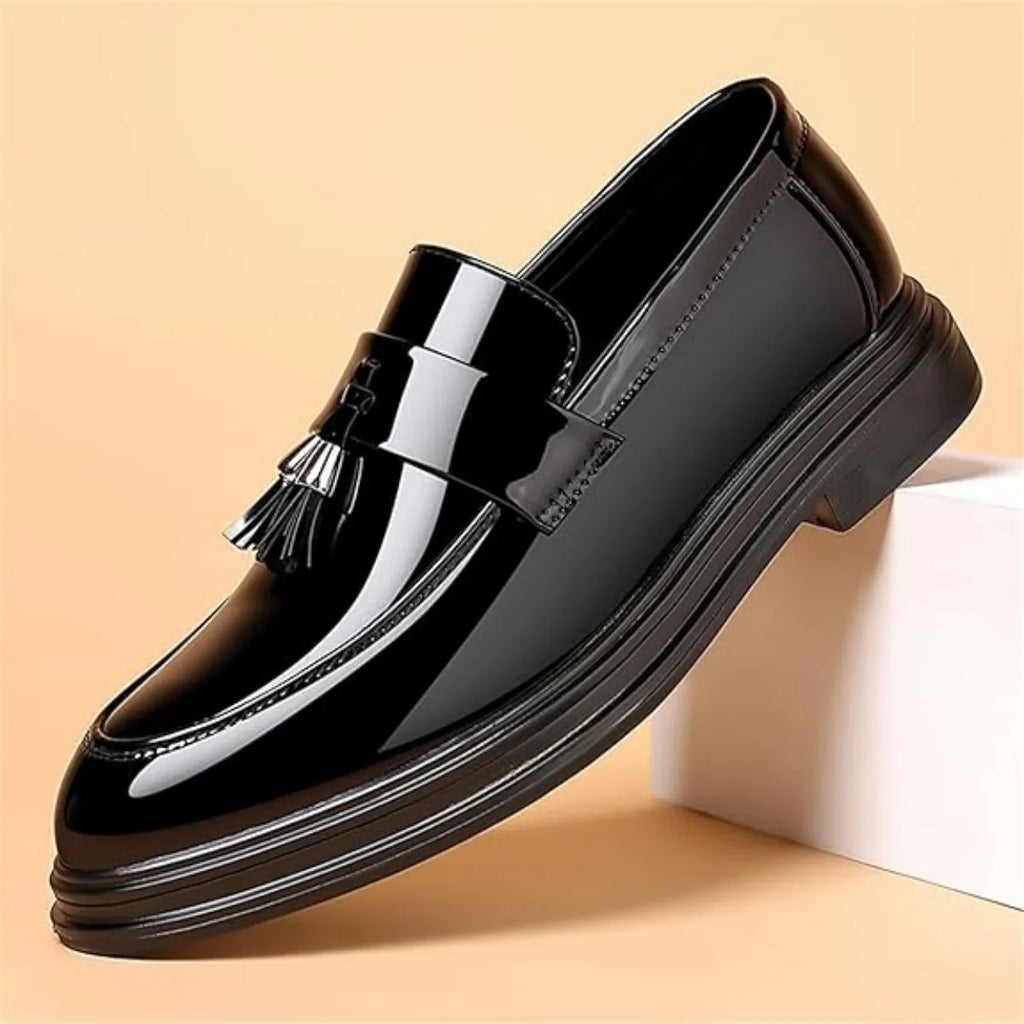 Men's Tassel Patent Penny Loafers – Slip-On Dress Shoes Men's Dress Loafers Axl
