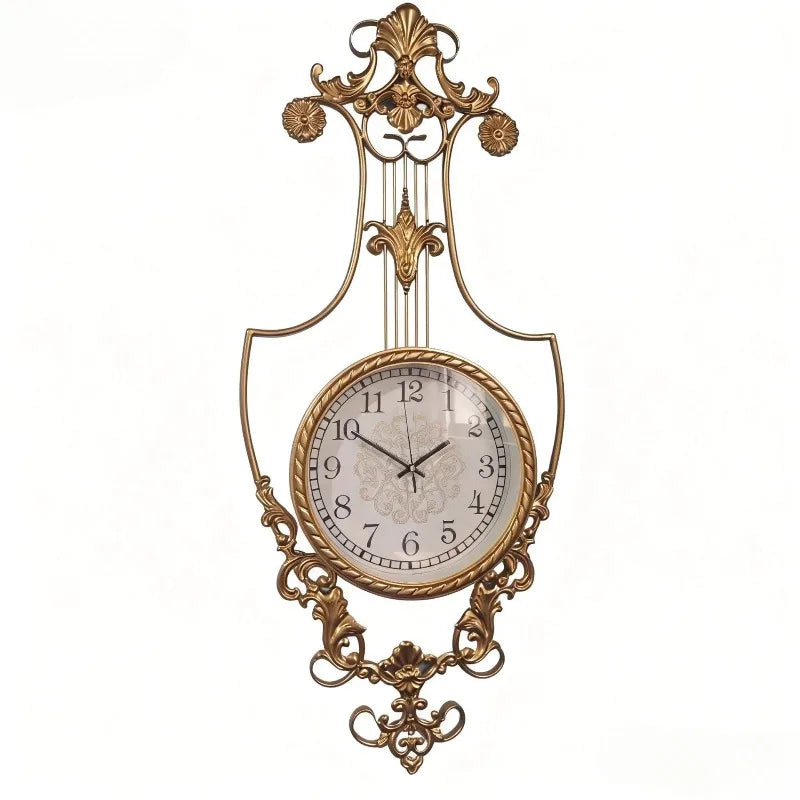 Modern Large Silent Wall Clock – Gold Minimalist Decor Wall Clock Axl
