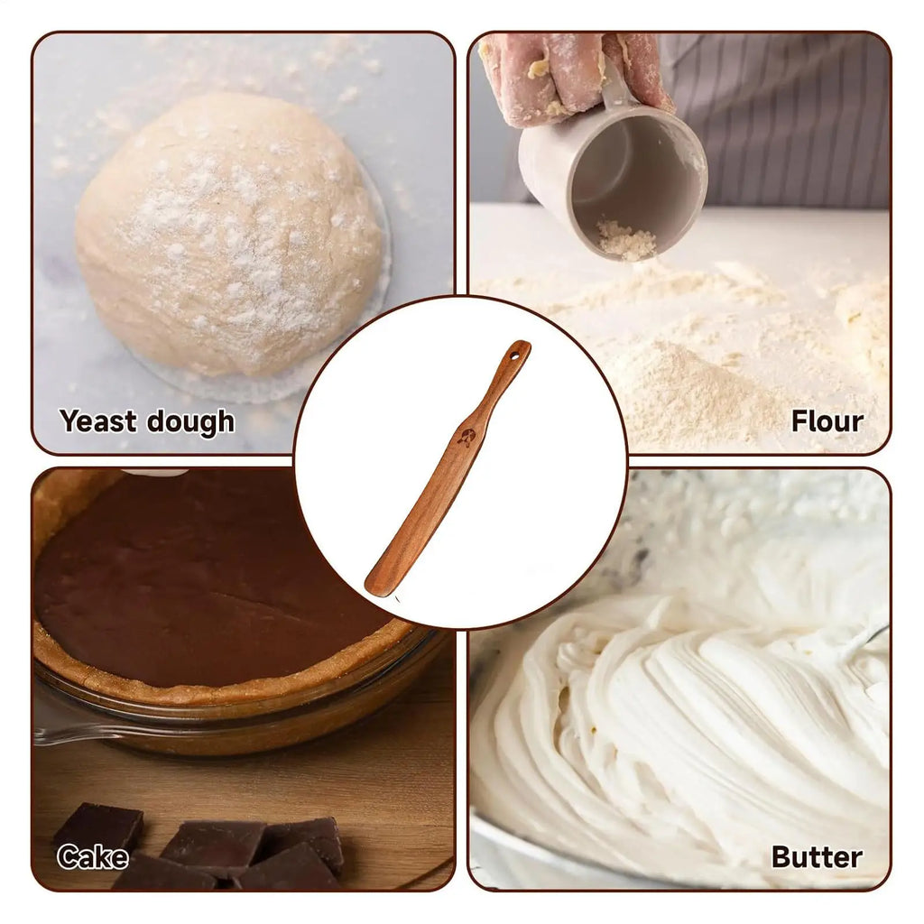 Wooden Sourdough Spatula Scraper & Bread Whisk Baking Tool Wooden Baking Tool Axl