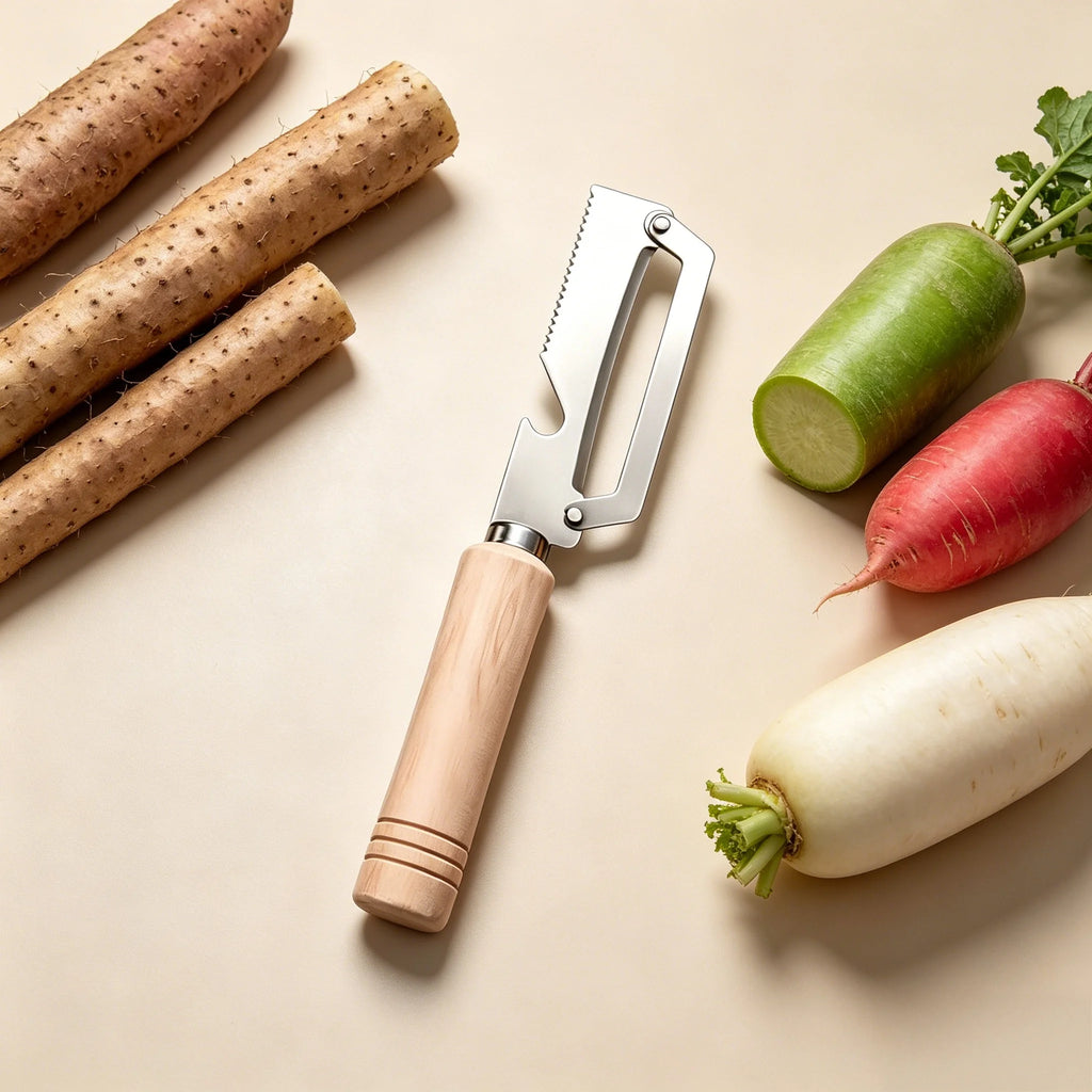Stainless Steel Vegetable Peeler & Grater – Wood Handle Vegetable Peeler Axl Peeler Knife