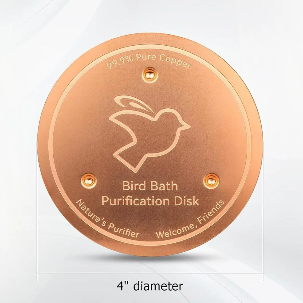 Copper Bird Bath Purification Disk | Triple-Point Support Bird Bath Accessory Axl